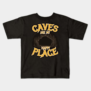 Caves Are My Happy Place Cave Spelunker Kids T-Shirt